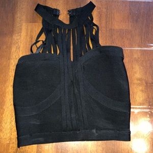 Black Bebe Crop Top